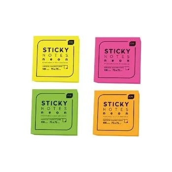 Set školních potřeb Karteczki samoprzylepne neon 75x75mm 100K