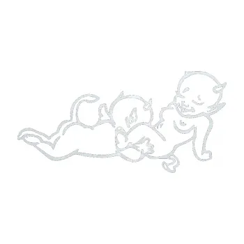 Samolepicí dekorace na vozidlo Čertíci 003 pravá (51 - 3D karbon bílý) SAMOLEPKA NA AUTO, NÁLEPKA, FÓLIE, POLEP, TUNING, VLASTNÍ TEXT, TISK, AUTOSAMOLEPKY.cz, POLEPY, OBRÁZEK, LOGO, 3D STICKERS