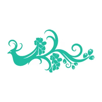 Samolepící dekorace Květina dekor 014 levá páv (25 - tyrkysová) SAMOLEPKA NA AUTO, NÁLEPKA, FÓLIE, POLEP, TUNING, VLASTNÍ TEXT, TISK, AUTOSAMOLEPKY.cz, POLEPY, OBRÁZEK, LOGO, 3D STICKERS