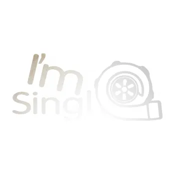 Polep vozidla SAMOLEPKA I´m single 003 nápis turbo (82 - odrazková reflexní bílá) NA AUTO, NÁLEPKA, FÓLIE, POLEP, TUNING, VLASTNÍ TEXT, TISK, AUTOSAMOLEPKY.cz, POLEPY, OBRÁZEK, LOGO, SAMOLEPKY