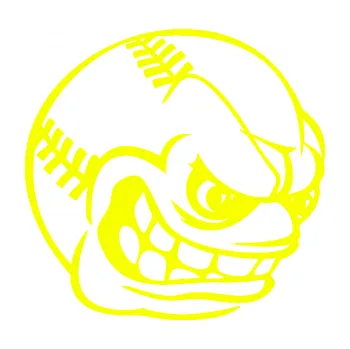 Samolepicí dekorace na vozidlo Baseballový míček 001 pravá s obličejem (70 - Fluorescentní žlutá) SAMOLEPKA NA AUTO, NÁLEPKA, FÓLIE, POLEP, TUNING, VLASTNÍ TEXT, TISK, AUTOSAMOLEPKY.cz, POLEPY, OBRÁZEK, LOGO, 3D STICKERS