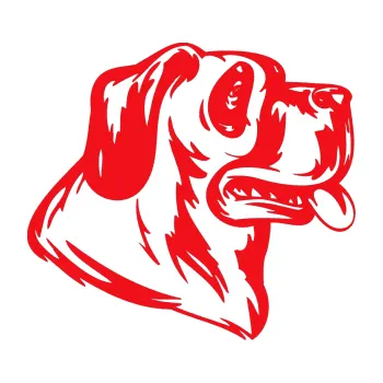 Polep vozidla SAMOLEPKA Pes 046 pravá (10 - červená) NA AUTO, NÁLEPKA, FÓLIE, POLEP, TUNING, VLASTNÍ TEXT, TISK, AUTOSAMOLEPKY.cz, POLEPY, OBRÁZEK, LOGO, SAMOLEPKY