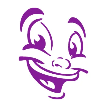 Samolepící dekorace Obličej 003 pravá veselý (14 - fialová) SAMOLEPKA NA AUTO, NÁLEPKA, FÓLIE, POLEP, TUNING, VLASTNÍ TEXT, TISK, AUTOSAMOLEPKY.cz, POLEPY, OBRÁZEK, LOGO, 3D STICKERS