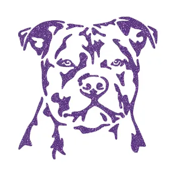 Polep vozidla Pes 143 pravá Stafordširský bulteriér (87 - Ultra Metalic fialová) SAMOLEPKA NA AUTO, NÁLEPKA, FÓLIE, POLEP, TUNING, VLASTNÍ TEXT, TISK, AUTOSAMOLEPKY.cz, POLEPY, OBRÁZEK, LOGO, 3D STICKERS