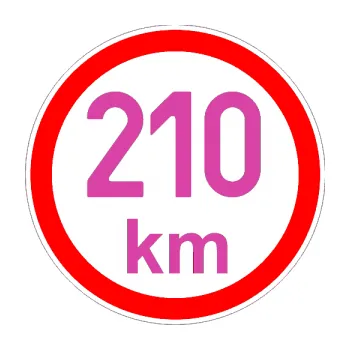 samolepka Maximální rychlost 210km - nejvyšší konstrukční rychlost (16 - růžová) SAMOLEPKA NA AUTO, NÁLEPKA, FÓLIE, POLEP, TUNING, VLASTNÍ TEXT, TISK, AUTOSAMOLEPKY.cz, POLEPY, OBRÁZEK, LOGO, 3D STICKERS