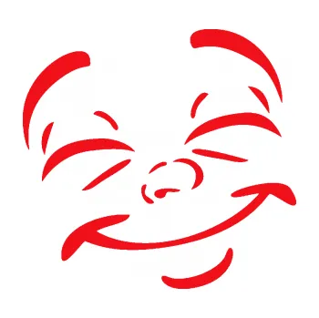 Samolepící dekorace SAMOLEPKA Obličej 004 pravá šťastný (10 - červená) NA AUTO, NÁLEPKA, FÓLIE, POLEP, TUNING, VLASTNÍ TEXT, TISK, AUTOSAMOLEPKY.cz, POLEPY, OBRÁZEK, LOGO, SAMOLEPKY