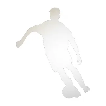 Samolepicí dekorace na vozidlo Fotbalista 001 levá (82 - odrazková reflexní bílá) SAMOLEPKA NA AUTO, NÁLEPKA, FÓLIE, POLEP, TUNING, VLASTNÍ TEXT, TISK, AUTOSAMOLEPKY.cz, POLEPY, OBRÁZEK, LOGO, 3D STICKERS