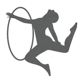 Samolepicí dekorace na vozidlo Hula Hop 002 levá gymnastka s obručí (62 - škrábaný titan) SAMOLEPKA NA AUTO, NÁLEPKA, FÓLIE, POLEP, TUNING, VLASTNÍ TEXT, TISK, AUTOSAMOLEPKY.cz, POLEPY, OBRÁZEK, LOGO, 3D STICKERS