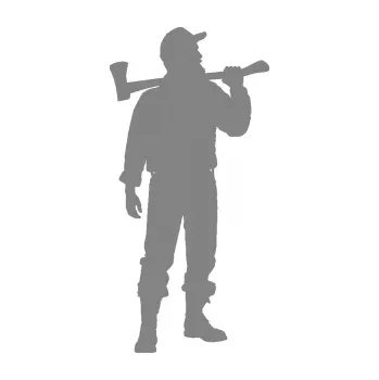 Samolepící dekorace SAMOLEPKA Dřevorubec 001 pravá (17 - šedá) NA AUTO, NÁLEPKA, FÓLIE, POLEP, TUNING, VLASTNÍ TEXT, TISK, AUTOSAMOLEPKY.cz, POLEPY, OBRÁZEK, LOGO, SAMOLEPKY