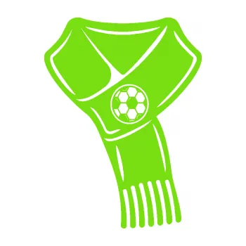 Samolepící dekorace Fotbalový fanoušek 001 pravá šála (04 - zelená kawasaki) SAMOLEPKA NA AUTO, NÁLEPKA, FÓLIE, POLEP, TUNING, VLASTNÍ TEXT, TISK, AUTOSAMOLEPKY.cz, POLEPY, OBRÁZEK, LOGO, 3D STICKERS