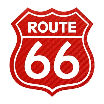 Polep vozidla SAMOLEPKA Route 66 - jedna barva (53 - 3D karbon červený) NA AUTO, NÁLEPKA, FÓLIE, POLEP, TUNING, VLASTNÍ TEXT, TISK, AUTOSAMOLEPKY.cz, POLEPY, OBRÁZEK, LOGO, SAMOLEPKY