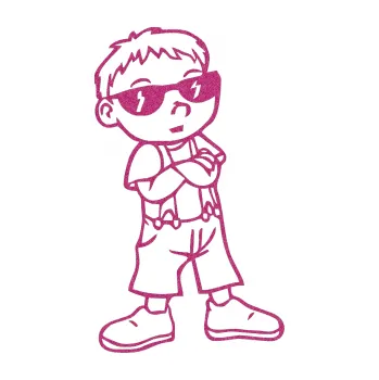 Samolepicí dekorace na vozidlo Dítě v autě 020 pravá kluk s brýlemi (90 - Ultra Metalic růžová) SAMOLEPKA NA AUTO, NÁLEPKA, FÓLIE, POLEP, TUNING, VLASTNÍ TEXT, TISK, AUTOSAMOLEPKY.cz, POLEPY, OBRÁZEK, LOGO, 3D STICKERS