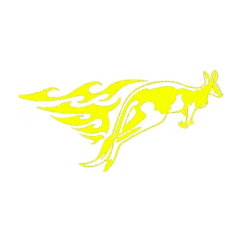 Samolepicí dekorace na vozidlo Animal flames 044 pravá klokan (70 - Fluorescentní žlutá) SAMOLEPKA NA AUTO, NÁLEPKA, FÓLIE, POLEP, TUNING, VLASTNÍ TEXT, TISK, AUTOSAMOLEPKY.cz, POLEPY, OBRÁZEK, LOGO, 3D STICKERS