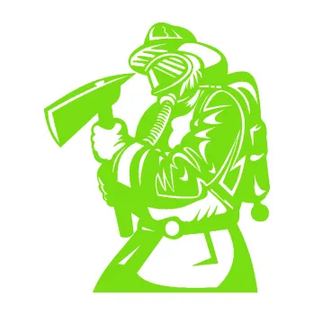 Samolepící dekorace Hasič 012 levá (04 - zelená kawasaki) SAMOLEPKA NA AUTO, NÁLEPKA, FÓLIE, POLEP, TUNING, VLASTNÍ TEXT, TISK, AUTOSAMOLEPKY.cz, POLEPY, OBRÁZEK, LOGO, 3D STICKERS