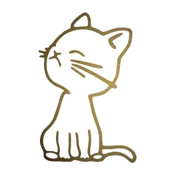 Samolepící dekorace SAMOLEPKA Kočka 016 levá (64 - škrábaný kov zlatý) NA AUTO, NÁLEPKA, FÓLIE, POLEP, TUNING, VLASTNÍ TEXT, TISK, AUTOSAMOLEPKY.cz, POLEPY, OBRÁZEK, LOGO, SAMOLEPKY