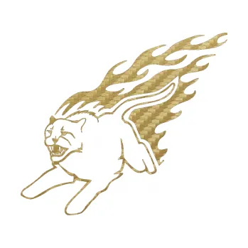 Samolepicí dekorace na vozidlo Animal flames 096 levá puma (59 - 3D karbon zlatý) SAMOLEPKA NA AUTO, NÁLEPKA, FÓLIE, POLEP, TUNING, VLASTNÍ TEXT, TISK, AUTOSAMOLEPKY.cz, POLEPY, OBRÁZEK, LOGO, 3D STICKERS