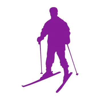 Samolepicí dekorace na vozidlo Lyžař 018 levá (14 - fialová) SAMOLEPKA NA AUTO, NÁLEPKA, FÓLIE, POLEP, TUNING, VLASTNÍ TEXT, TISK, AUTOSAMOLEPKY.cz, POLEPY, OBRÁZEK, LOGO, 3D STICKERS