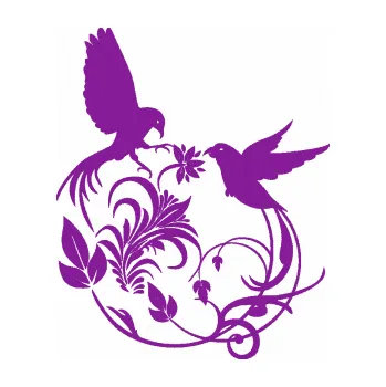 Samolepící dekorace Květina dekor 006 levá ptáčci (14 - fialová) SAMOLEPKA NA AUTO, NÁLEPKA, FÓLIE, POLEP, TUNING, VLASTNÍ TEXT, TISK, AUTOSAMOLEPKY.cz, POLEPY, OBRÁZEK, LOGO, 3D STICKERS