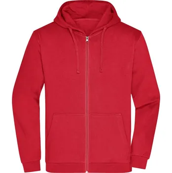Pánská mikina Daiber Pánská mikina na zip s kapucí Promo Zip Hoody JN756 Barva: Červená, Velikost: L