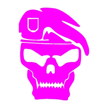 Samolepicí dekorace na vozidlo Lebka army pravá (72 - Fluorescentní růžová) SAMOLEPKA NA AUTO, NÁLEPKA, FÓLIE, POLEP, TUNING, VLASTNÍ TEXT, TISK, AUTOSAMOLEPKY.cz, POLEPY, OBRÁZEK, LOGO, 3D STICKERS