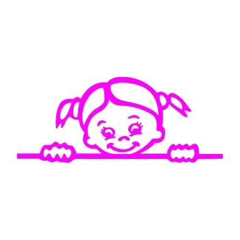 Samolepicí dekorace na vozidlo Dítě v autě 030 pravá malá slečna hlavička (72 - Fluorescentní růžová) SAMOLEPKA NA AUTO, NÁLEPKA, FÓLIE, POLEP, TUNING, VLASTNÍ TEXT, TISK, AUTOSAMOLEPKY.cz, POLEPY, OBRÁZEK, LOGO, 3D STICKERS