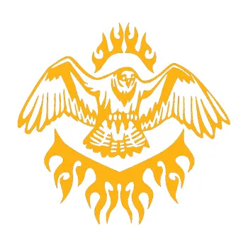 Samolepicí dekorace na vozidlo Animal flames 068 pravá orel (21 - světle oranžová) SAMOLEPKA NA AUTO, NÁLEPKA, FÓLIE, POLEP, TUNING, VLASTNÍ TEXT, TISK, AUTOSAMOLEPKY.cz, POLEPY, OBRÁZEK, LOGO, 3D STICKERS