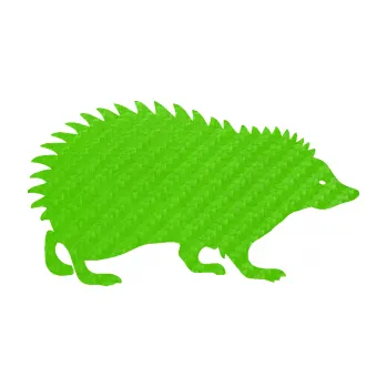 Samolepící dekorace SAMOLEPKA Ježek 001 pravá (58 - 3D karbon zelený kawasaki) NA AUTO, NÁLEPKA, FÓLIE, POLEP, TUNING, VLASTNÍ TEXT, TISK, AUTOSAMOLEPKY.cz, POLEPY, OBRÁZEK, LOGO, SAMOLEPKY