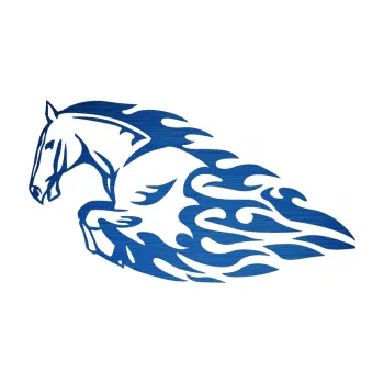 Samolepicí dekorace na vozidlo Animal flames 008 levá kůň (65 - škrábaný kov modrý) SAMOLEPKA NA AUTO, NÁLEPKA, FÓLIE, POLEP, TUNING, VLASTNÍ TEXT, TISK, AUTOSAMOLEPKY.cz, POLEPY, OBRÁZEK, LOGO, 3D STICKERS