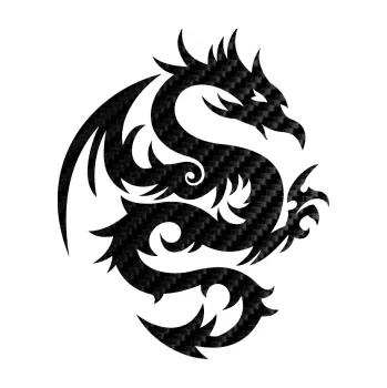 Samolepicí dekorace na vozidlo Dragon 015 pravá (50 - 3D karbon černý) SAMOLEPKA NA AUTO, NÁLEPKA, FÓLIE, POLEP, TUNING, VLASTNÍ TEXT, TISK, AUTOSAMOLEPKY.cz, POLEPY, OBRÁZEK, LOGO, 3D STICKERS