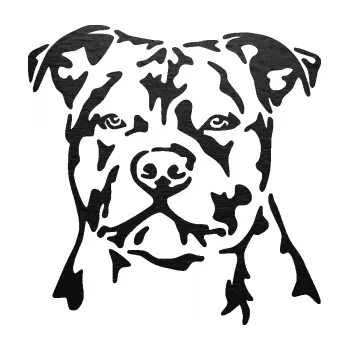 Polep vozidla Pes 143 levá Stafordširský bulteriér (63 - škrábaný kov černý) SAMOLEPKA NA AUTO, NÁLEPKA, FÓLIE, POLEP, TUNING, VLASTNÍ TEXT, TISK, AUTOSAMOLEPKY.cz, POLEPY, OBRÁZEK, LOGO, 3D STICKERS