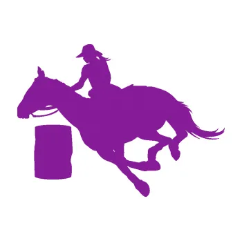Samolepící dekorace Barrel racing 001 levá cowgirl rodeo (14 - fialová) SAMOLEPKA NA AUTO, NÁLEPKA, FÓLIE, POLEP, TUNING, VLASTNÍ TEXT, TISK, AUTOSAMOLEPKY.cz, POLEPY, OBRÁZEK, LOGO, 3D STICKERS