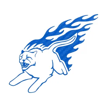 Samolepicí dekorace na vozidlo Animal flames 096 levá puma (57 - 3D karbon modrý) SAMOLEPKA NA AUTO, NÁLEPKA, FÓLIE, POLEP, TUNING, VLASTNÍ TEXT, TISK, AUTOSAMOLEPKY.cz, POLEPY, OBRÁZEK, LOGO, 3D STICKERS