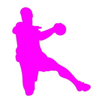 Samolepicí dekorace na vozidlo Házená 003 levá hráč (72 - Fluorescentní růžová) SAMOLEPKA NA AUTO, NÁLEPKA, FÓLIE, POLEP, TUNING, VLASTNÍ TEXT, TISK, AUTOSAMOLEPKY.cz, POLEPY, OBRÁZEK, LOGO, 3D STICKERS