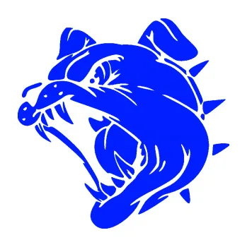 Polep vozidla Pes 136 levá rozzuřený buldok (19 - modrá dynamic) SAMOLEPKA NA AUTO, NÁLEPKA, FÓLIE, POLEP, TUNING, VLASTNÍ TEXT, TISK, AUTOSAMOLEPKY.cz, POLEPY, OBRÁZEK, LOGO, 3D STICKERS