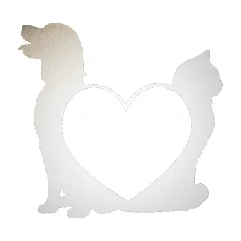 Polep vozidla SAMOLEPKA Pejsek a kočička love levá (82 - odrazková reflexní bílá) NA AUTO, NÁLEPKA, FÓLIE, POLEP, TUNING, VLASTNÍ TEXT, TISK, AUTOSAMOLEPKY.cz, POLEPY, OBRÁZEK, LOGO, SAMOLEPKY