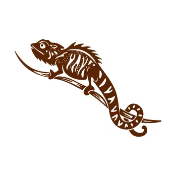 Samolepící dekorace SAMOLEPKA Chameleon 003 levá (15 - hnědá) NA AUTO, NÁLEPKA, FÓLIE, POLEP, TUNING, VLASTNÍ TEXT, TISK, AUTOSAMOLEPKY.cz, POLEPY, OBRÁZEK, LOGO, SAMOLEPKY