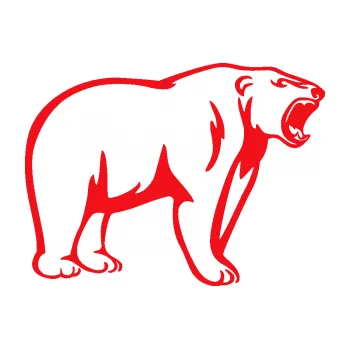 Samolepící dekorace SAMOLEPKA Lední medvěd 003 pravá (10 - červená) NA AUTO, NÁLEPKA, FÓLIE, POLEP, TUNING, VLASTNÍ TEXT, TISK, AUTOSAMOLEPKY.cz, POLEPY, OBRÁZEK, LOGO, SAMOLEPKY