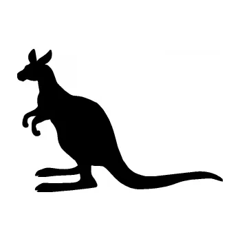 Samolepící dekorace SAMOLEPKA Klokan 002 levá (01 - černá) NA AUTO, NÁLEPKA, FÓLIE, POLEP, TUNING, VLASTNÍ TEXT, TISK, AUTOSAMOLEPKY.cz, POLEPY, OBRÁZEK, LOGO, SAMOLEPKY