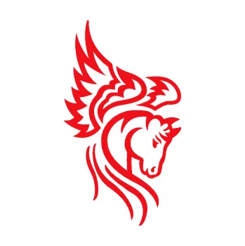 Samolepící dekorace SAMOLEPKA Pegas 003 pravá okřídlený kůň hlava (10 - červená) NA AUTO, NÁLEPKA, FÓLIE, POLEP, TUNING, VLASTNÍ TEXT, TISK, AUTOSAMOLEPKY.cz, POLEPY, OBRÁZEK, LOGO, SAMOLEPKY