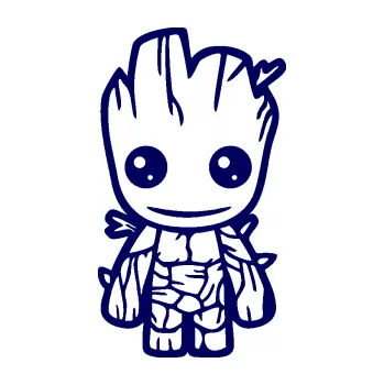 Samolepící dekorace SAMOLEPKA Groot 002 levá baby (23 - tmavě modrá) NA AUTO, NÁLEPKA, FÓLIE, POLEP, TUNING, VLASTNÍ TEXT, TISK, AUTOSAMOLEPKY.cz, POLEPY, OBRÁZEK, LOGO, SAMOLEPKY