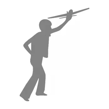 samolepka Děti silueta 003 pravá kluk s modelem letadla (17 - šedá) SAMOLEPKA NA AUTO, NÁLEPKA, FÓLIE, POLEP, TUNING, VLASTNÍ TEXT, TISK, AUTOSAMOLEPKY.cz, POLEPY, OBRÁZEK, LOGO, 3D STICKERS