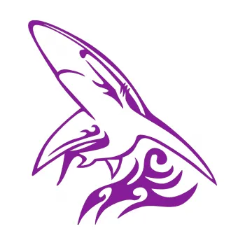 Samolepicí dekorace na vozidlo Animal flames 033 levá žralok (14 - fialová) SAMOLEPKA NA AUTO, NÁLEPKA, FÓLIE, POLEP, TUNING, VLASTNÍ TEXT, TISK, AUTOSAMOLEPKY.cz, POLEPY, OBRÁZEK, LOGO, 3D STICKERS