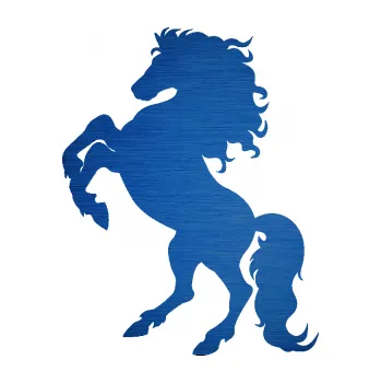 Samolepící dekorace SAMOLEPKA Kůň 038 levá (65 - škrábaný kov modrý) NA AUTO, NÁLEPKA, FÓLIE, POLEP, TUNING, VLASTNÍ TEXT, TISK, AUTOSAMOLEPKY.cz, POLEPY, OBRÁZEK, LOGO, SAMOLEPKY