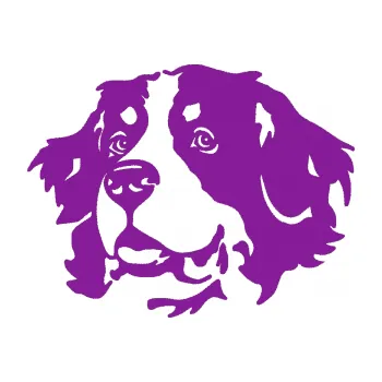 Polep vozidla Pes 131 levá bernský salašnický pes (14 - fialová) SAMOLEPKA NA AUTO, NÁLEPKA, FÓLIE, POLEP, TUNING, VLASTNÍ TEXT, TISK, AUTOSAMOLEPKY.cz, POLEPY, OBRÁZEK, LOGO, 3D STICKERS