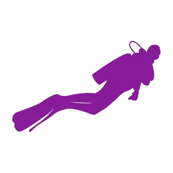 Polep vozidla SAMOLEPKA Potápěč 005 pravá (14 - fialová) NA AUTO, NÁLEPKA, FÓLIE, POLEP, TUNING, VLASTNÍ TEXT, TISK, AUTOSAMOLEPKY.cz, POLEPY, OBRÁZEK, LOGO, SAMOLEPKY