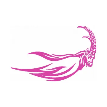 Samolepicí dekorace na vozidlo Animal flames 104 pravá kozel (16 - růžová) SAMOLEPKA NA AUTO, NÁLEPKA, FÓLIE, POLEP, TUNING, VLASTNÍ TEXT, TISK, AUTOSAMOLEPKY.cz, POLEPY, OBRÁZEK, LOGO, 3D STICKERS