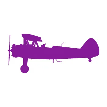 Polep vozidla SAMOLEPKA Letadlo 020 levá Boeing Stearman model 75 biplane (14 - fialová) NA AUTO, NÁLEPKA, FÓLIE, POLEP, TUNING, VLASTNÍ TEXT, TISK, AUTOSAMOLEPKY.cz, POLEPY, OBRÁZEK, LOGO, SAMOLEPKY