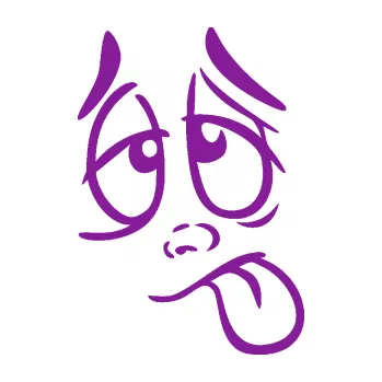 Samolepící dekorace Obličej 006 pravá unavený (14 - fialová) SAMOLEPKA NA AUTO, NÁLEPKA, FÓLIE, POLEP, TUNING, VLASTNÍ TEXT, TISK, AUTOSAMOLEPKY.cz, POLEPY, OBRÁZEK, LOGO, 3D STICKERS