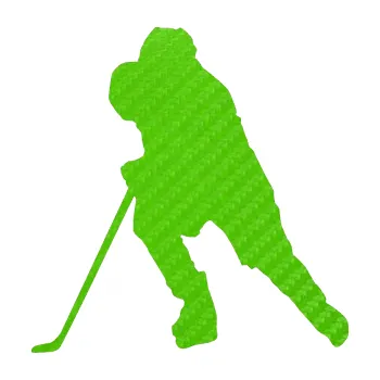 Samolepicí dekorace na vozidlo Hokejista 023 levá (58 - 3D karbon zelený kawasaki) SAMOLEPKA NA AUTO, NÁLEPKA, FÓLIE, POLEP, TUNING, VLASTNÍ TEXT, TISK, AUTOSAMOLEPKY.cz, POLEPY, OBRÁZEK, LOGO, 3D STICKERS