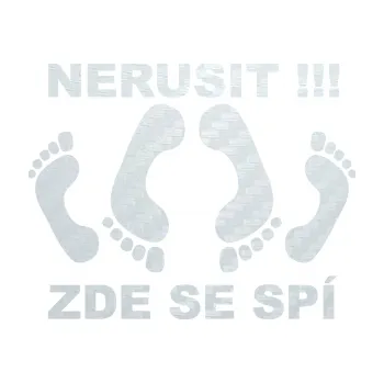 Samolepící dekorace Interiér 012 Nerušit zde se spí (51 - 3D karbon bílý) SAMOLEPKA NA AUTO, NÁLEPKA, FÓLIE, POLEP, TUNING, VLASTNÍ TEXT, TISK, AUTOSAMOLEPKY.cz, POLEPY, OBRÁZEK, LOGO, 3D STICKERS